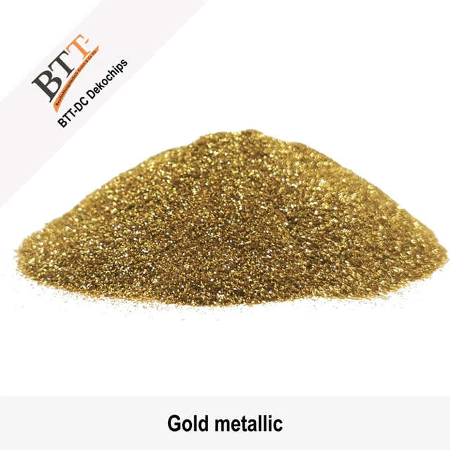 BTT Dekochips 1 kg Gold metallic, Dekoflakes, Epoxidharzböden, Basteln