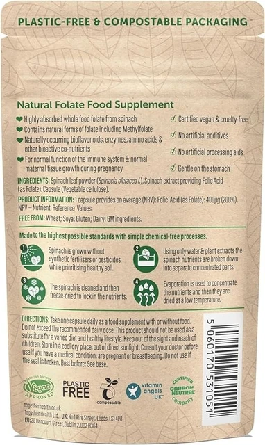 TOGETHER HEALTH TOGETHER Health Natural Folate 2 Pack £20.62 - PicClick UK