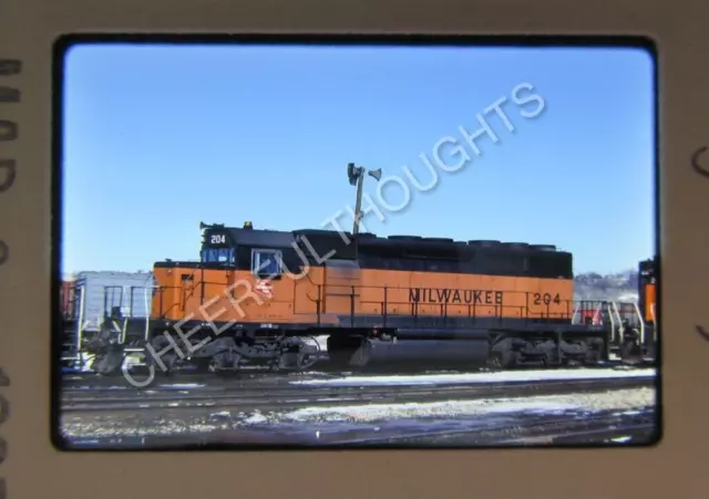 Original  '85 Kodachrome Slide MILW Milwaukee Road 204 SD40-2 Pigs Eye     37H23