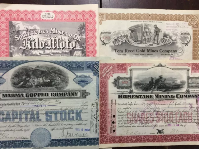 20 Different Mining Stock Certificates  Instant Collection  !!!