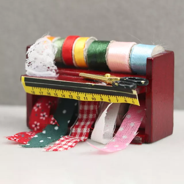 1pc Sewing kit Dollhouse Miniature 1:12 Retro Sewing Tool Box Accessories Decor