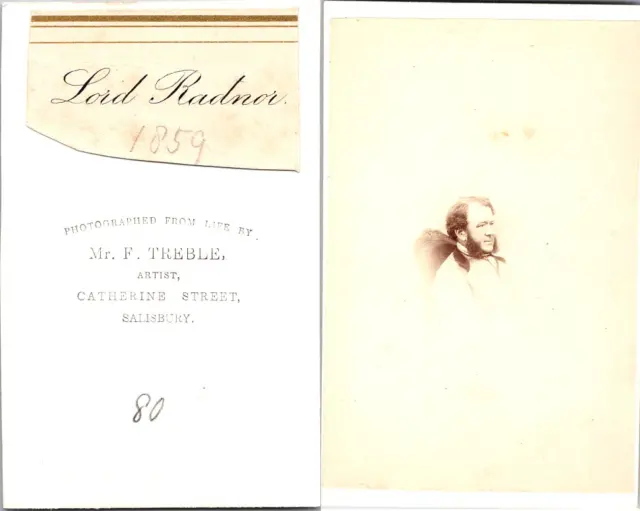 Treble, Salisbury, Lord Radnor Vintage CDV albumen carte de visite CDV, tirage
