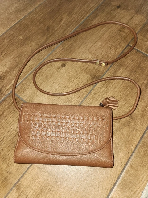 Fossil Wallet Clutch Crossbody Organizer Brown Leather Strap Purse