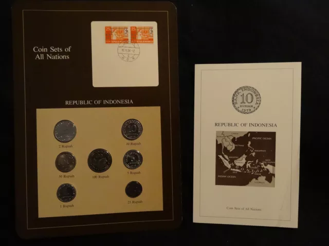 Franklin Mint:Republic of Indonesia Coin Sets of All Nations 1970-79 w/Info Card