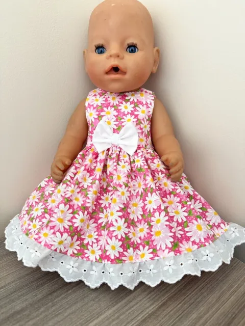 dolls clothes made to fit 43cm Baby Born Dolls (size Med). Sleeveless Dress