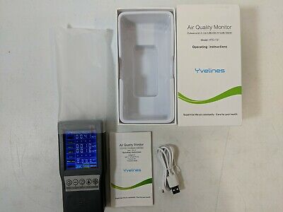 Yvelines Air Quality Monitor for CO2 Formaldehyde TVOC PM10 PM2.5 - OPEN BOX NEW