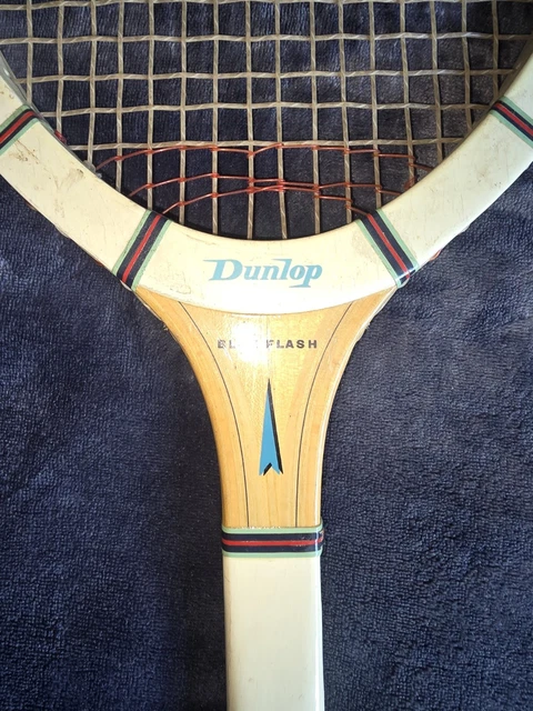 Raquette De Tennis Vintage Dunlop Junior Bois, Bleu Flash, 69 Cm, Originale Pour Décoration
