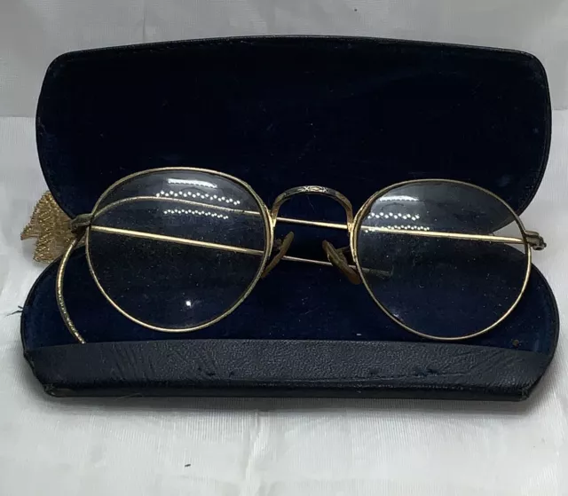 Antique Gold Frame Glasses w/broken ear piece