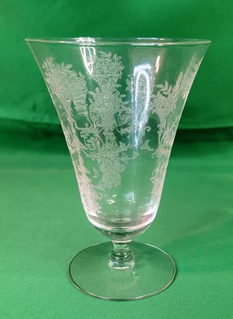 MORGANTOWN Mayfair Iced Tea Stem Etched Glass 5.5 inch tall