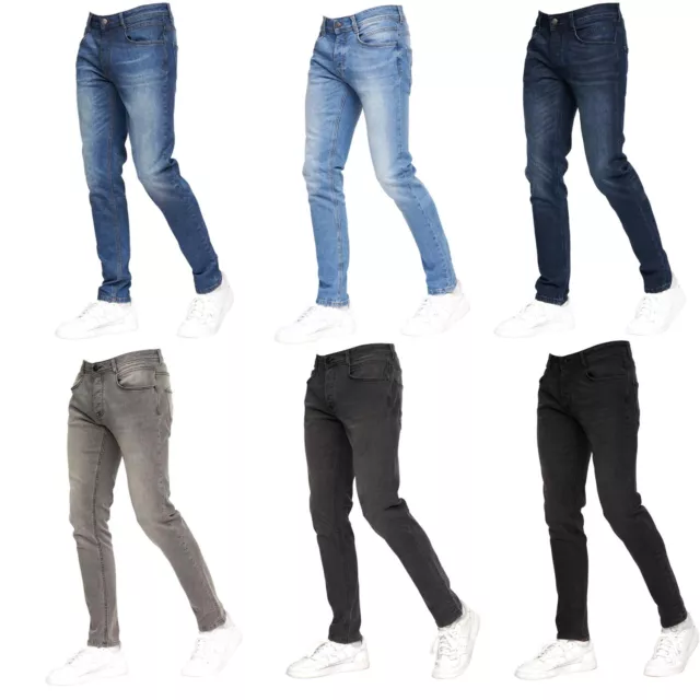 Crosshatch Stretch Slim Fit Jeans Mens Boys Denim Designer Trousers Pants Sizes