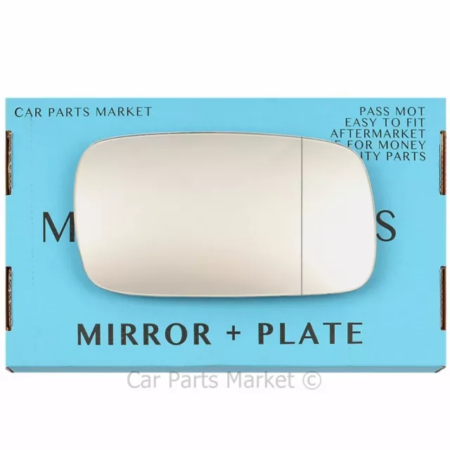 Right Driver side Wide Angle Wing door mirror glass for Saab 900 1994-98 + plate