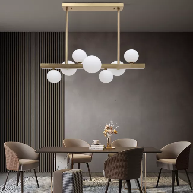 LED 7-Light Glass Bubble Chandelier Ceiling Light Pendant Gold Lamp Fixture