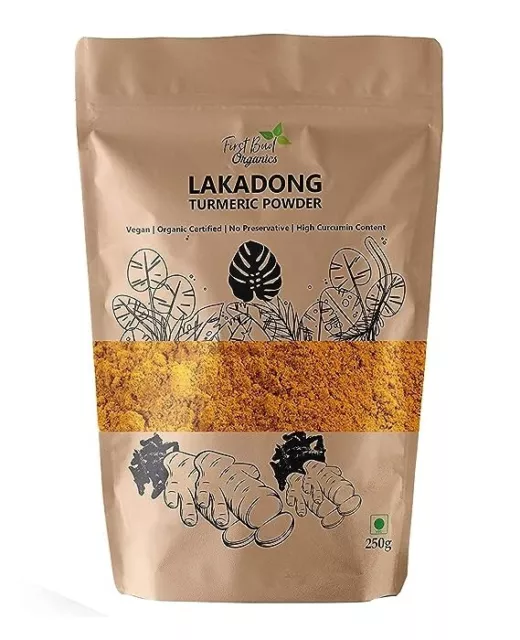 First Bud Organics Lakadong Turmeric Powder 250 gm, Natural Free Shipping