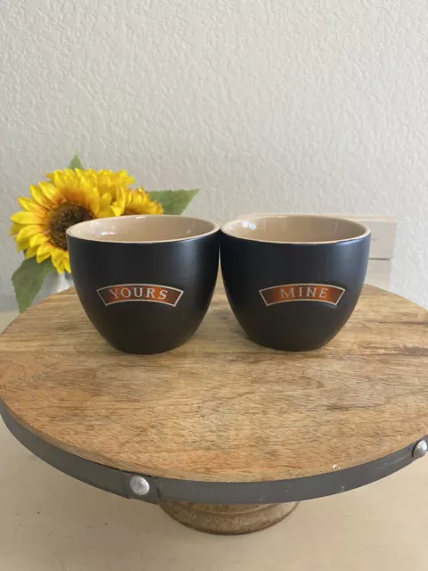 Pair Of BAILEYS IRISH CREAM Yours & Mine Cups Set Of 2 Mugs Bowls Vintage