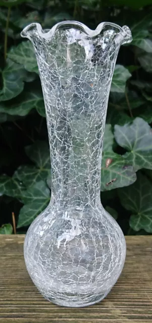 Antiguo Florero Jarrón de Cristal Eisglas Splitteroptik 70er 80er Años, Diseño