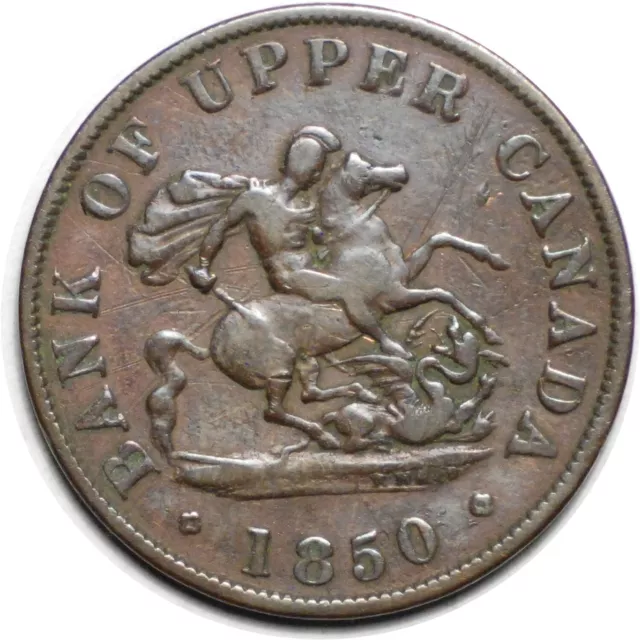 1850 Bank of upper Canada - Half Penny Bank Token #171