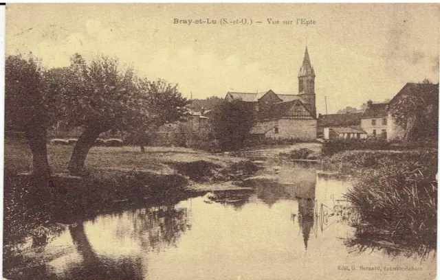 1 CPA VAL D'OISE (95) : BRAY ET LU Vue sur l'Epte 1924