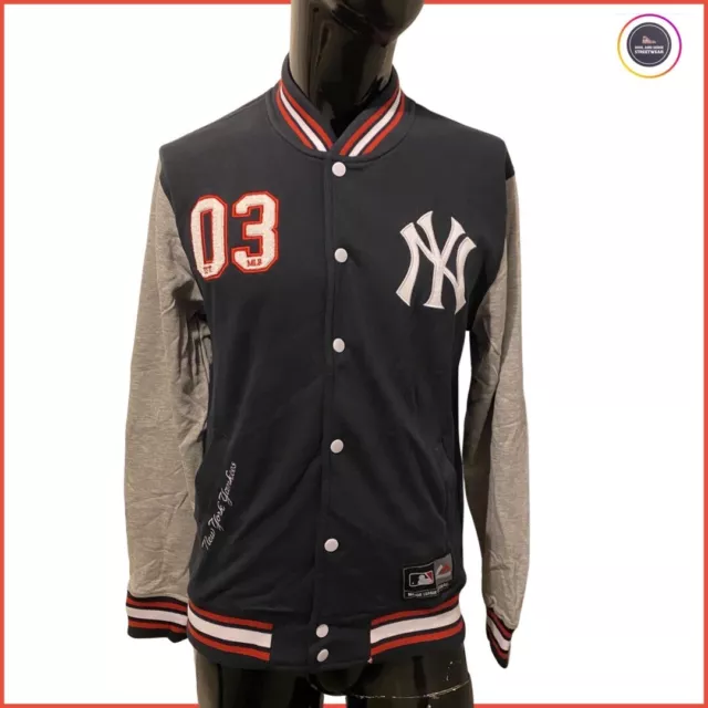 New York Yankees MLB Baseball Men Majestic Varsity Navy Jacket - Medium