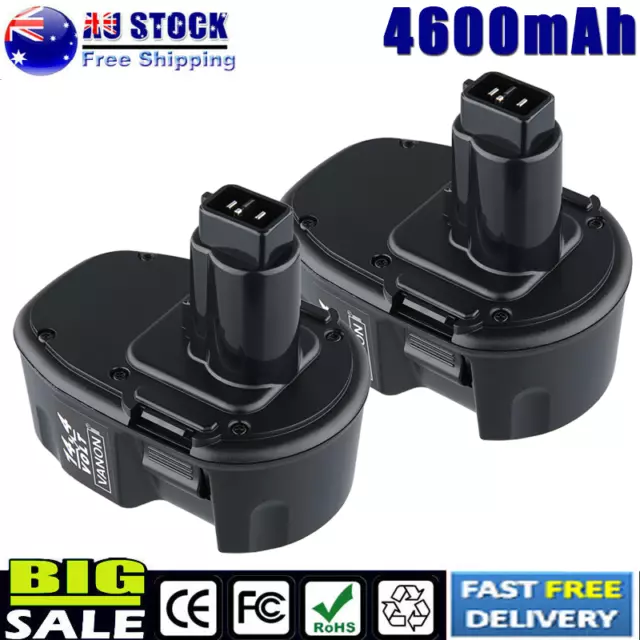 2 PACK 4.6Ah DC9091 Ni-Mh Battery for Dewalt 14.4Volt XRP DW9091 DW9094 DE9038