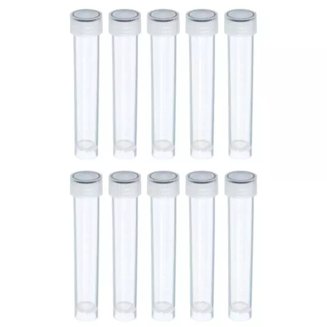 10mL Plastic Test Tubes, 10 Pack Frozen Container Storage Clear Screw Cap, Clear