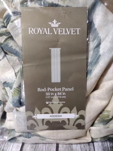 ROYAL VELVET, Ardesia, ROD-POCKET SHEER PANEL 50" X 84" Blue Spruce, NWT