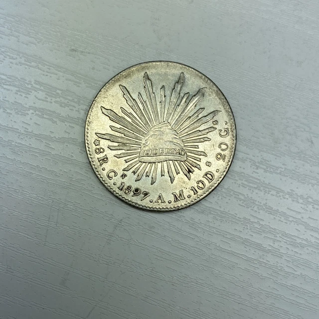 1897 AM Mexican 8 Reales Silver Coin