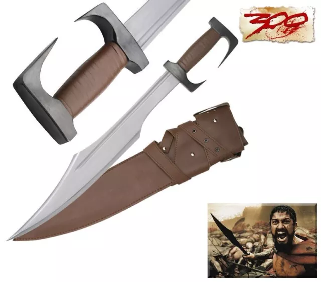 300 Spartan Sword Silver Blade 28.8"  with Heavy Duty Leather Sheath