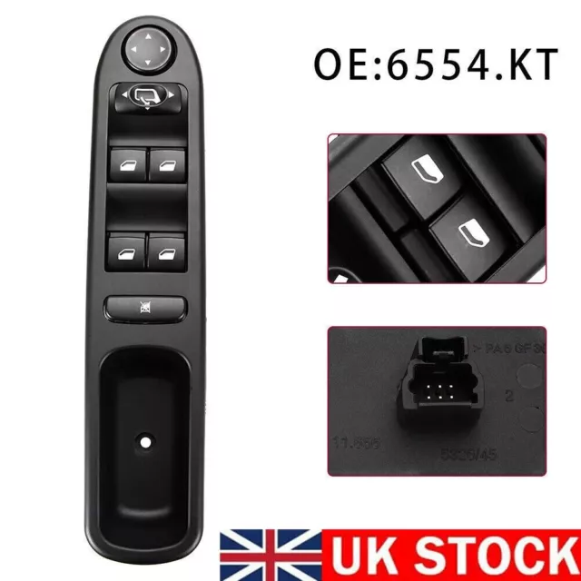 6554.KT Electric Driver Power Master Window Switch for Peugeot 307 2000-2014 UK