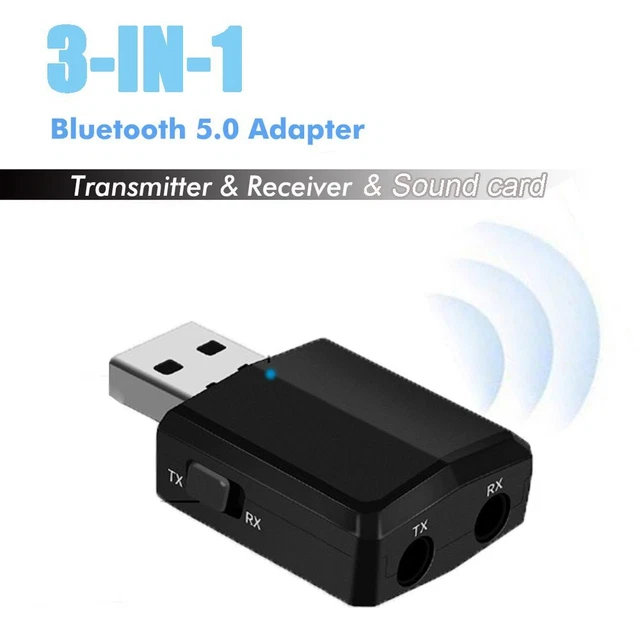 Sound Card 3 in 1 Bluetooth 5.0 Adapter USB Transmitter Music Audio Receiver