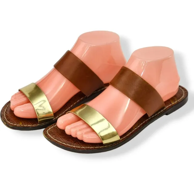 Sam Edelman KRISTA Double Strap Leather Slide Sandals Size 8