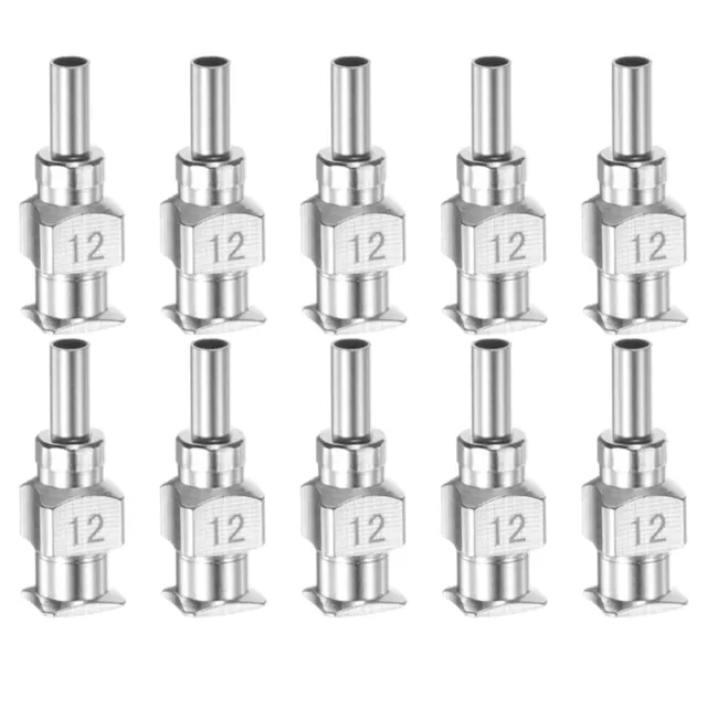 10pcs 13G Inox Acier Distribution Aiguille 1/4" Colle Aiguille Tube Emoussé