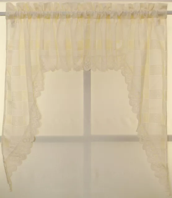 Lorraine Home Fashions Lace Calais 60-inch x 36-inch Tier Curtain Pair OR Swag 2