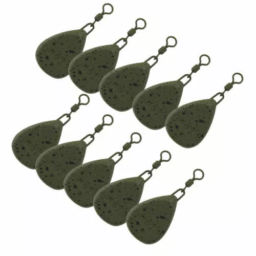 NGT CARP FISHING WEIGHTS LEADS WITH SWIVEL 1.1-3.0oz LEAD FLAT PEAR 10 PACK