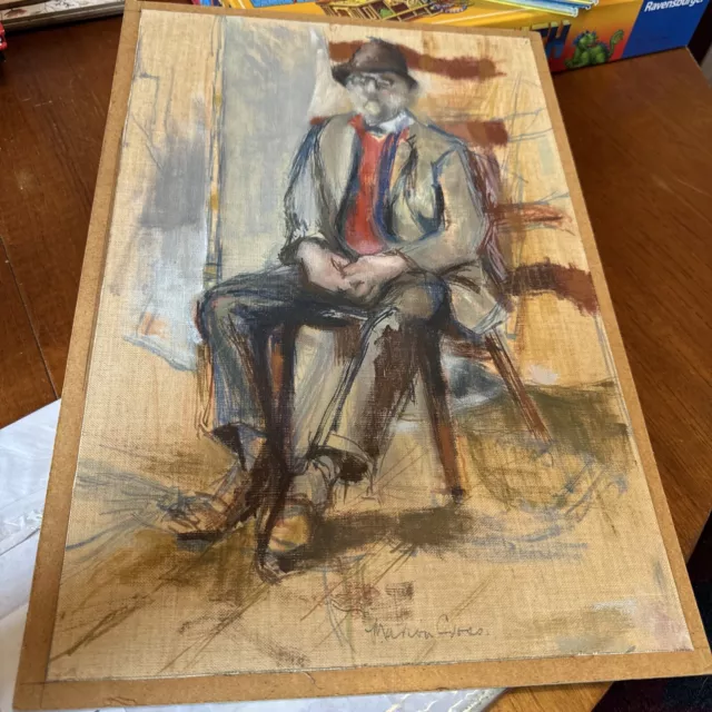 Art Sketch On Board - Marion - Of An Old Man