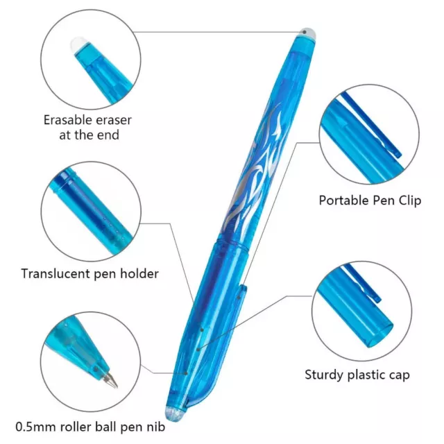8PCS Erasable Pen 8 Colors Gel Ink Pens 0.5mm School Students Stationery Party 3