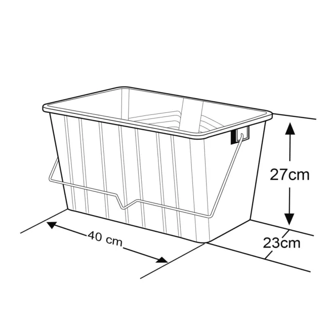 5 piezas Cubo de pintura negra 15 L con mango de metal rodillos grandes cubo acanalado de plástico 2