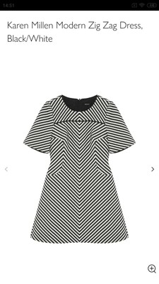 Karen Millen Zig Zag Black & white Dress - unwanted gift. New With tags. Size 10