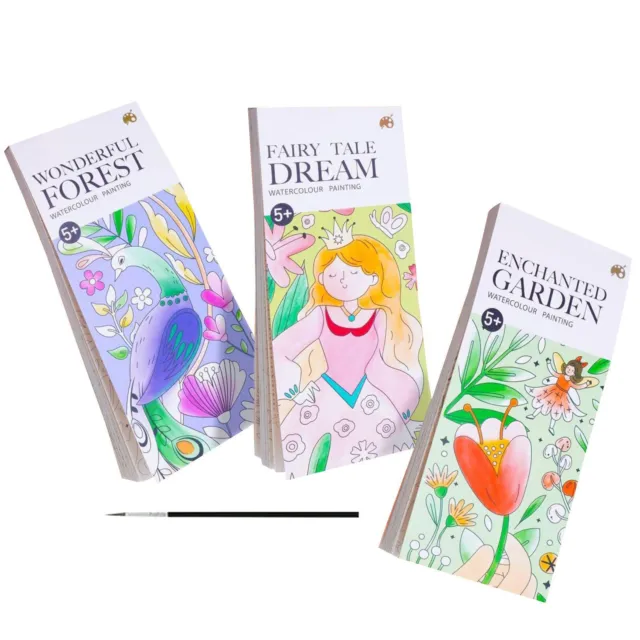 FAIRY TALE 12X Kids Pocket Watercolor Painting Book DIY ColoRings Book Gift  O1J $7.99 - PicClick AU