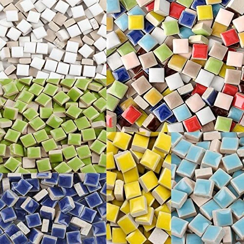 Ceramic Mosaic Tiles for Crafts,220g Mini Ceramic Tiles for Craft...