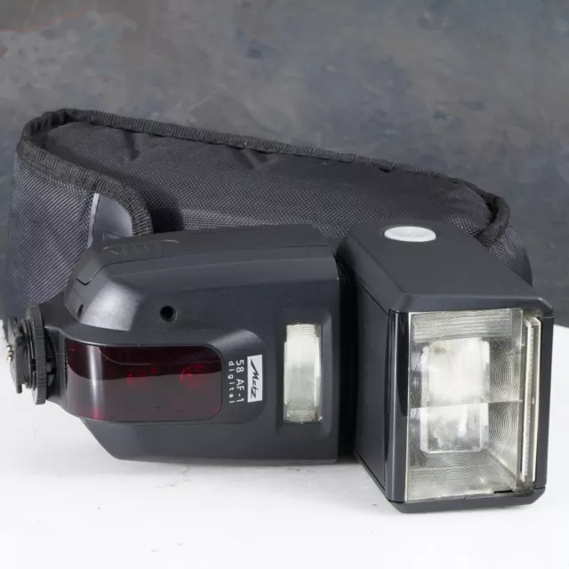 ^ Metz Mecablitz 58 AF-1 TTL Digital Electronic Flash For Pentax P-TTL w/ Case