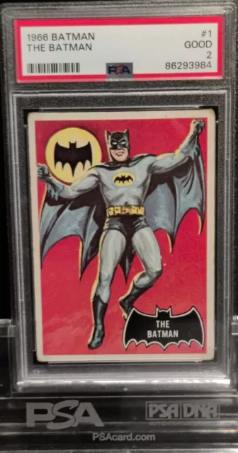 1966 Topps Batman THE BATMAN Rookie #1  ~ PSA 2 GOOD ~ Centered/Eye Appeal! RC!