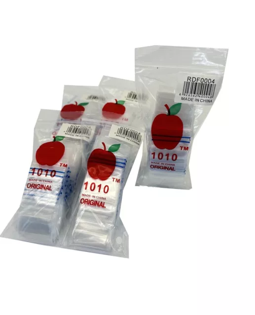 10X Apple Bags Baggies 1010 Ziplock 100 Brand Mini Reusable. FREE SHIPPING