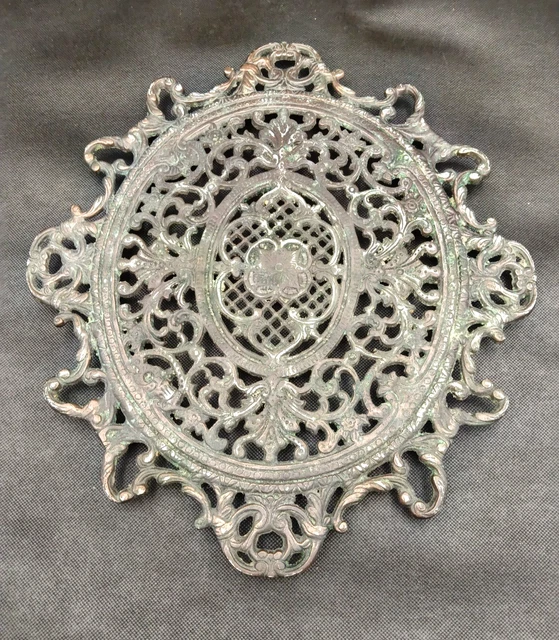 Dessous De Plat En Fonte Geneviève Lethu – Décor Fleurs Tournesol, Vintage France