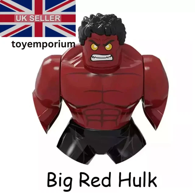 RED HULK LARGE 7.5cm, custom Lego Minifigure, Building Block, Gift,