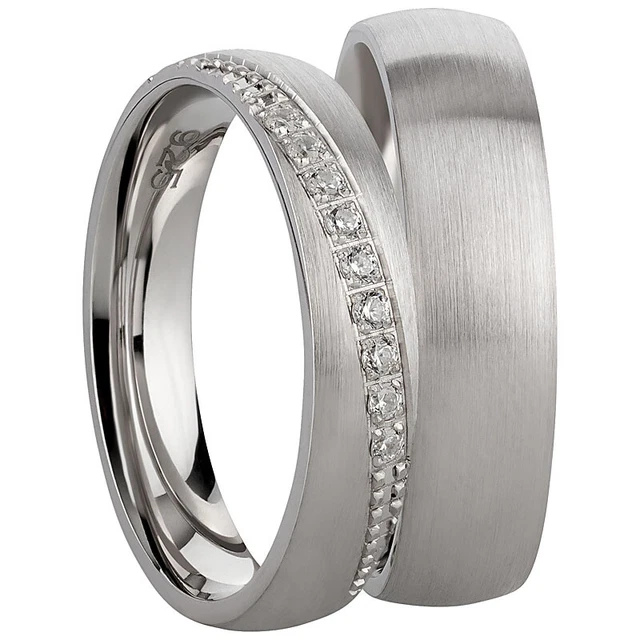 Paire Anneaux D'Amitié Bague de Couple Fiançailles Alliance Bagues en Argent 925