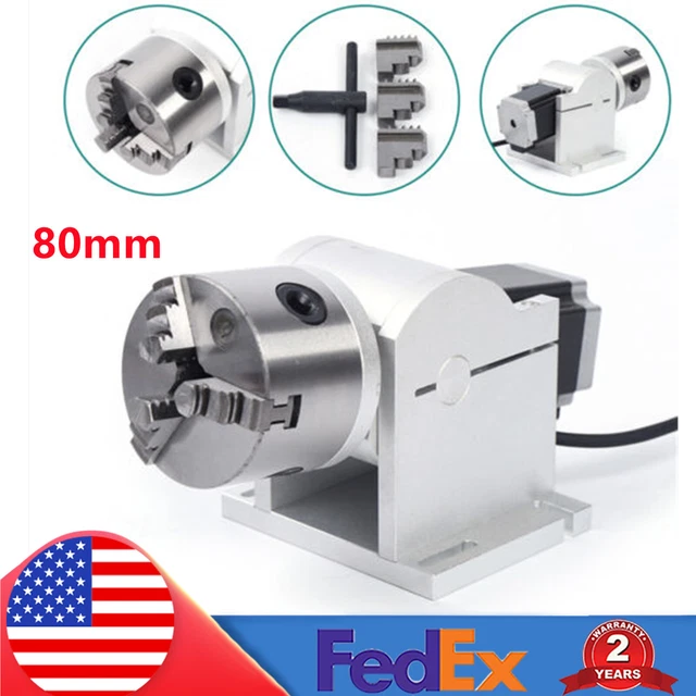 80mm Rotary Rotating Fixture Shaft Axis Tool for Fiber Laser Engraving Machine