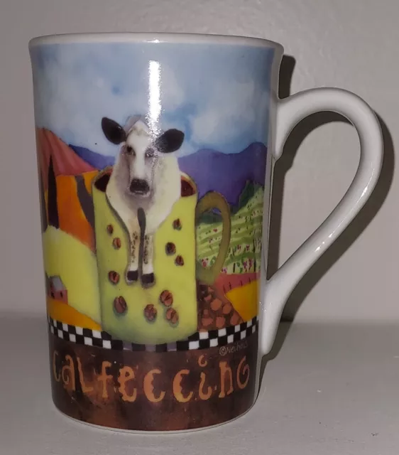 Sharon Neuhaus Cow Mug  Coffee Cup Calfee Mates Tuscan Farmyard Calfeccino