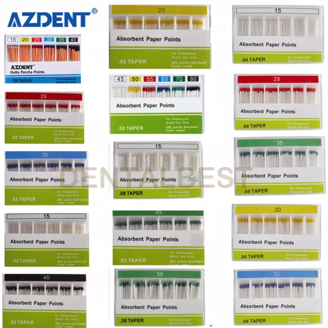 AZDENT Dental Absorbent Paper Points Gutta Percha Points Eododontic EODO Root