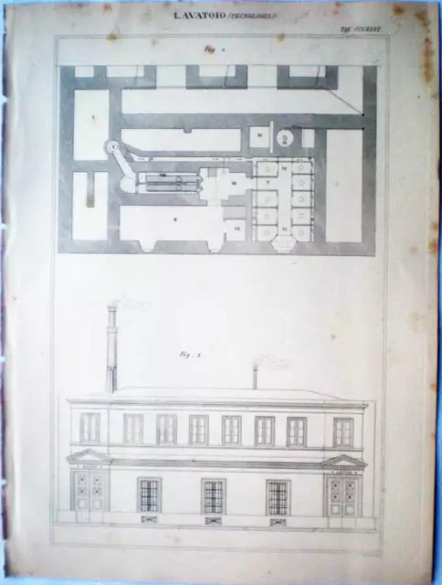 1888 Print Incision Technology Sink Tav.346 Engraver Nizza