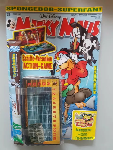 Micky Maus Heft 23 2007 mit Beilage Schiffe-Versenken Action-Game